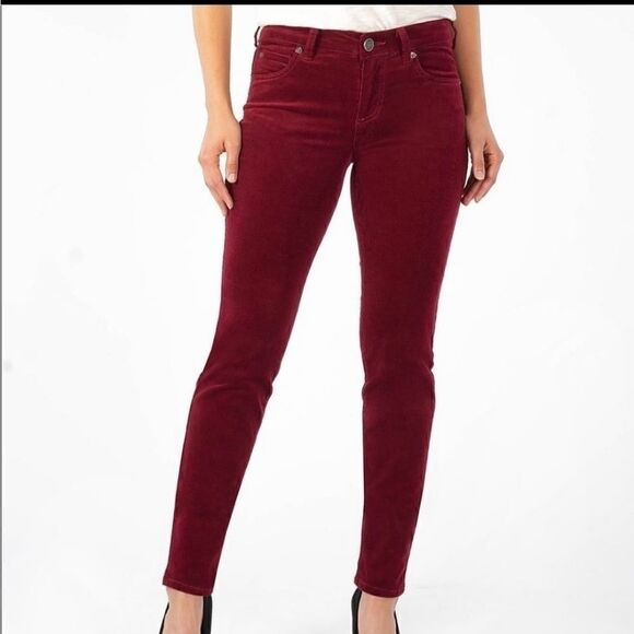 Kut From the Kloth Skinny Cord Pants Maroon size 6 - Picture 1 of 5